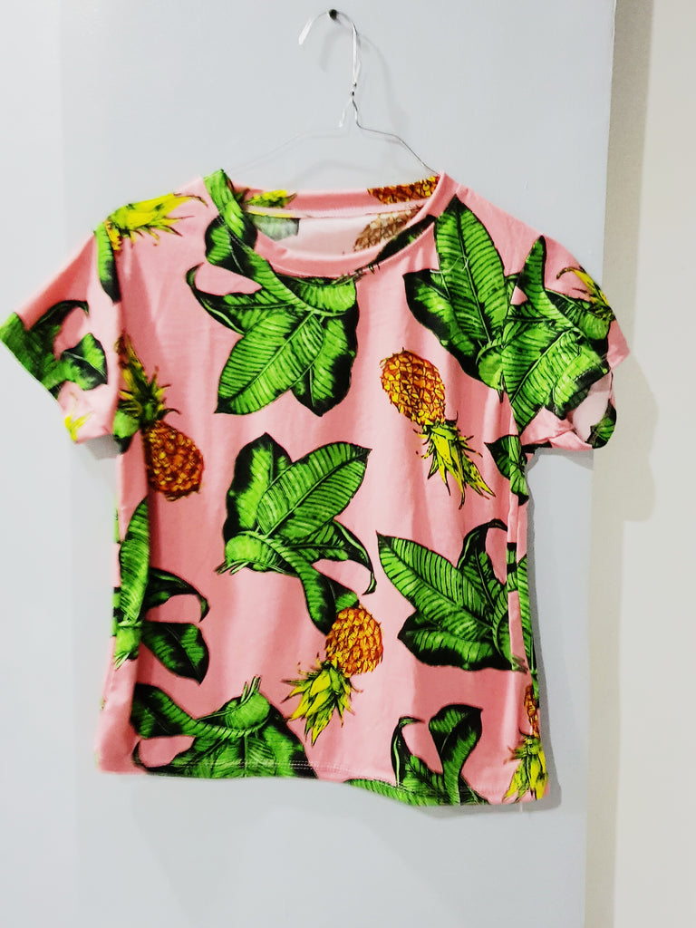 Salmon pink pineapple shirt