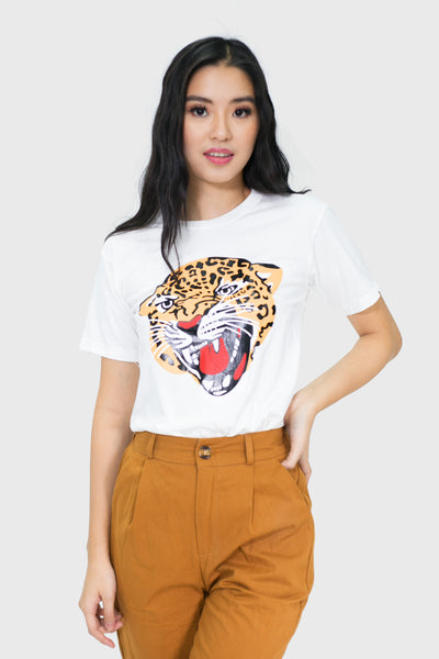 Roar leopard white shirt