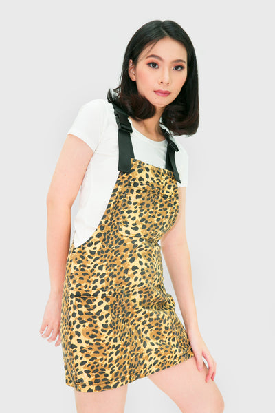 White shirt and leopard jumpsuit (jumpsuit only)